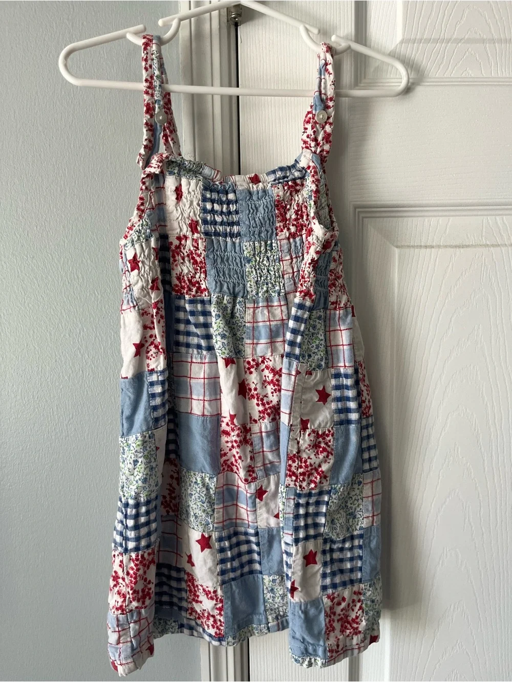 Baby GAP Toddler Patchwork Smocked Dress - Blue, Red, White, Americana